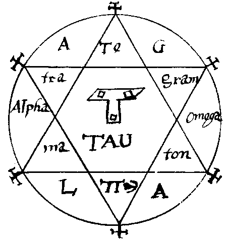 The Pentacle of Solomon as it appears in the Goetia.